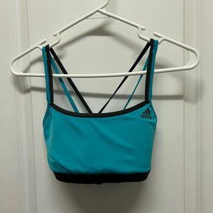 ADIDAS Women's Turquoise/Black Strappy Sports Bra, Size M